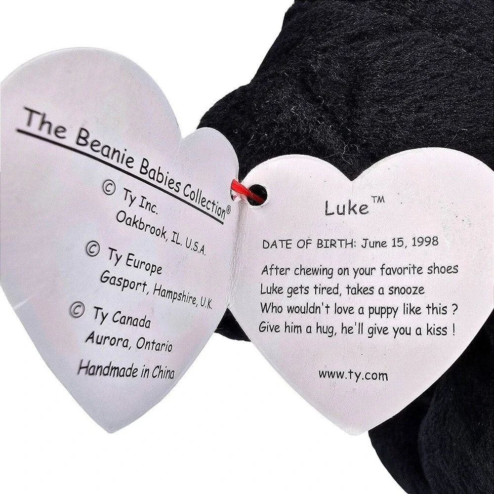 Ty Beanie Baby LUKE (Black Lab) MWMT 1998/99 PE Pellets 